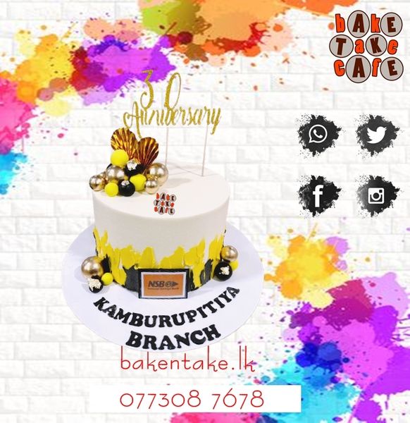 Bake & Take's Golden 30th Anniversary Splash Cake